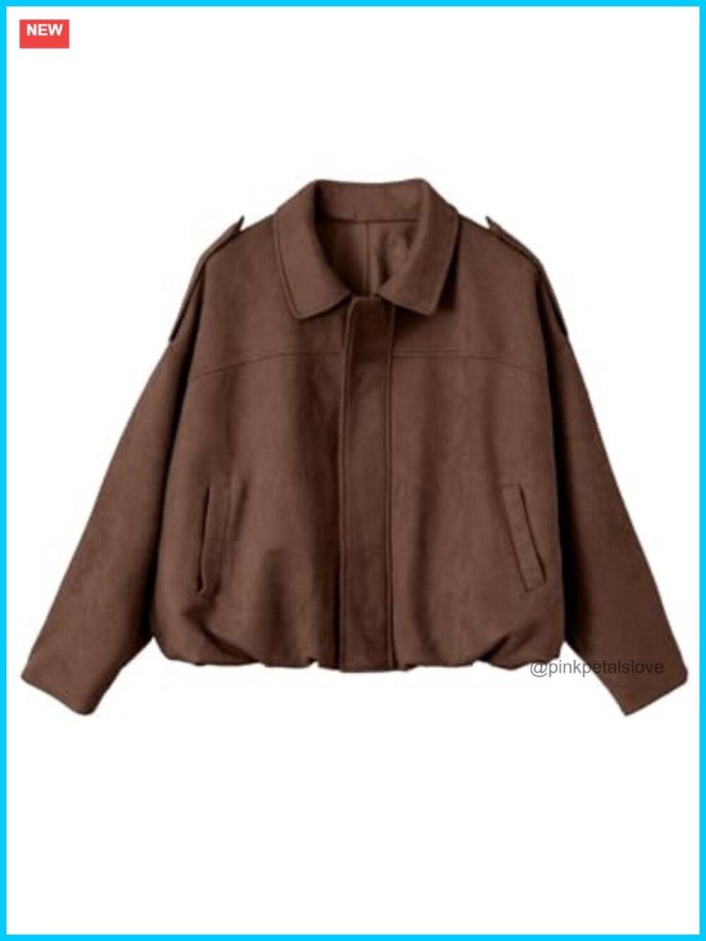 Faux Suede Cropped Bomber Jacket Women's Fall Casual Coat